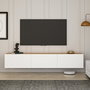 Hanah Home Soporte para TV Blanco y Pino Atlántico
